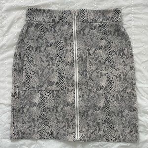 Snake Print Pencil Skirt - Alice Blue